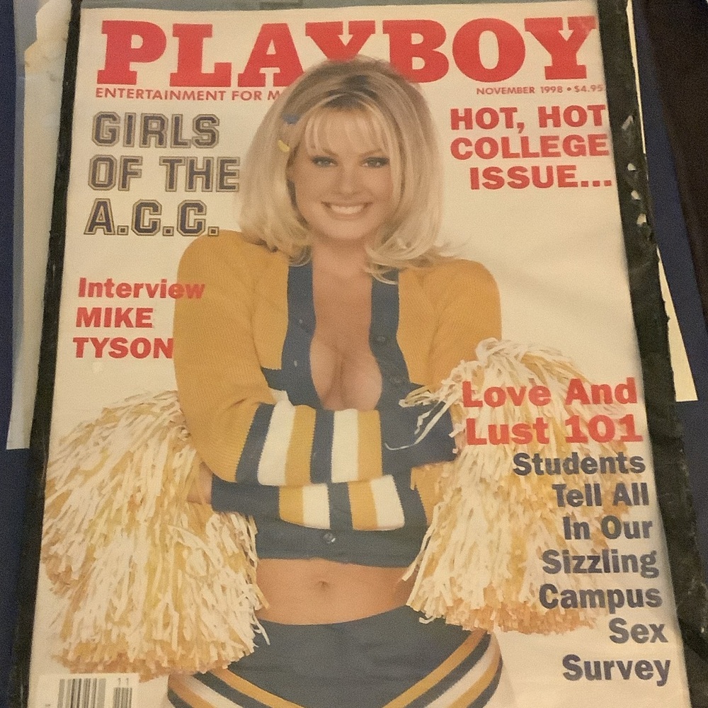 PLAYBOY Hot College Issue with Yellow and Blue Cheerleader